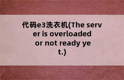 代码e3洗衣机(The server is overloaded or not ready yet.)